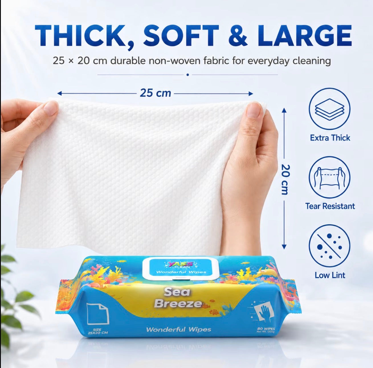 Yass Clean Multi-Purpose Cleaning Wipes 80 Pack
