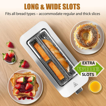 Long Slot Toaster Stainless Steel, Extra-Wide Slots, Digital Touch Control, 6 B