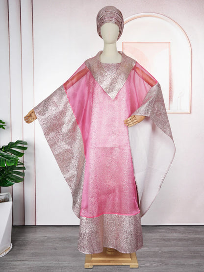 African Dresses for Women Traditional Africa Clothing Dashiki Ankara 2 PCS Outfit Gown Abayas Robe Muslim Kaftan Maxi Long Dress