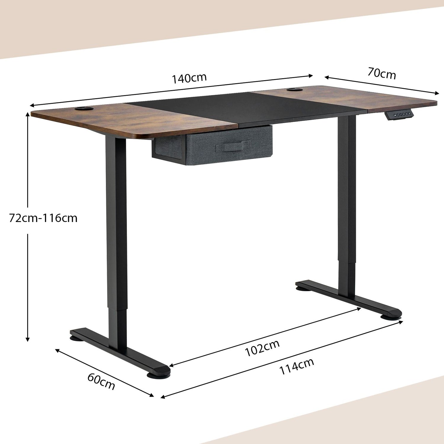 Electric Height-Adjustable Standing Desk with Integrated USB Charging: Enhance Your Workspace Comfort and Productivity