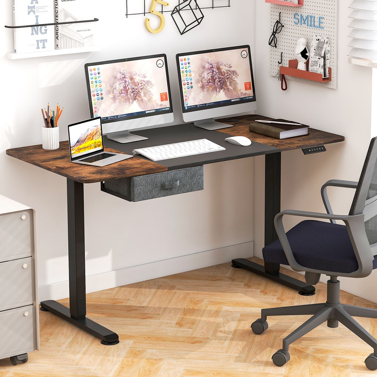 Electric Height-Adjustable Standing Desk with Integrated USB Charging: Enhance Your Workspace Comfort and Productivity