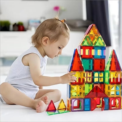 Magblock 66-Piece Magnetic Building Block Set - Educational Construction Toys for Children Aged 3-10 Years, Montessori Learning Tool