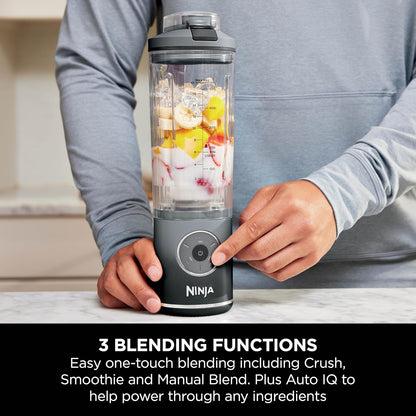 Blast Max Portable Blender, 570Ml, Rechargeable Battery, Blending Cup & Leak-Proof Lid, 3X Blend Functions, Makes Smoothies, Protein Shakes, Blends Ice & Frozen Fruit, Cool Grey BC251EUGY