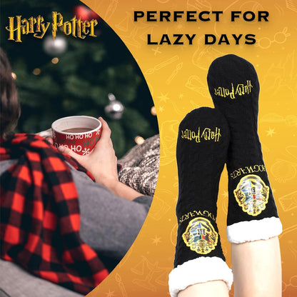 - Women'S Slippery Socks - Burgundy Gryffindor/Black Woolly Bed Socks - One Size Fits Women'S Size 5-8 - Official Merchandise