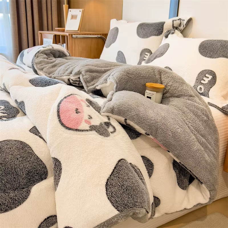 Lamb Fleece Blanket Winter Super Warm Quilt Autumn Spring Bedding Milk Fleece Comforter 5Kg Thickened Dormitory Single Double