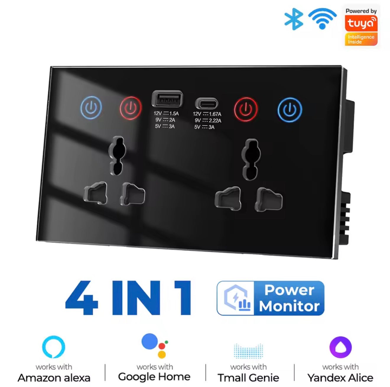 SMATRUL Tuya WiFi Smart Plug with USB and USB-C