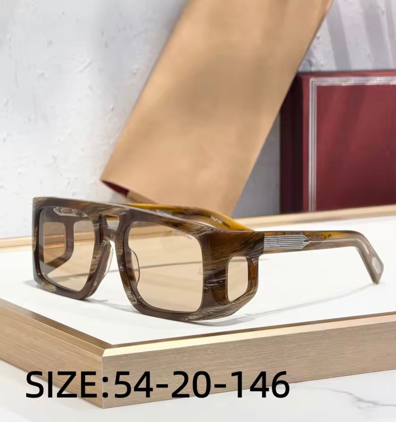 JMM-WINDSOR Rectangular Sunglasses Thick Acetate Double Bridge High Quality UV400 Gift Men Women