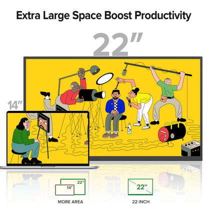 Umax 22 Touch/No Touch Computer Display 22" Monitor 2K 1440P 100% Srgb IPS Screen W/ Stand for Laptop PC Mac Phone Game