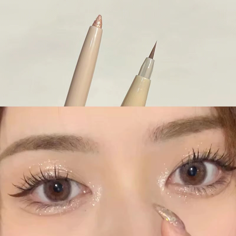 Double Head Lying Silkworm Pen Matte Pearlescent Fine Flash Brightening Shadow Pen Outline Pen under Eyelid to Pen