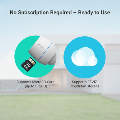 Outdoor Camera 30M Night Vision, CCTV System Wi-Fi Home Security Camera Surveillance, 1080P FHD, Smart Motion Detection, IP67 Waterproof, 256GB SD Card/Cloud Storage, Alexa/Google Control|C3Tn