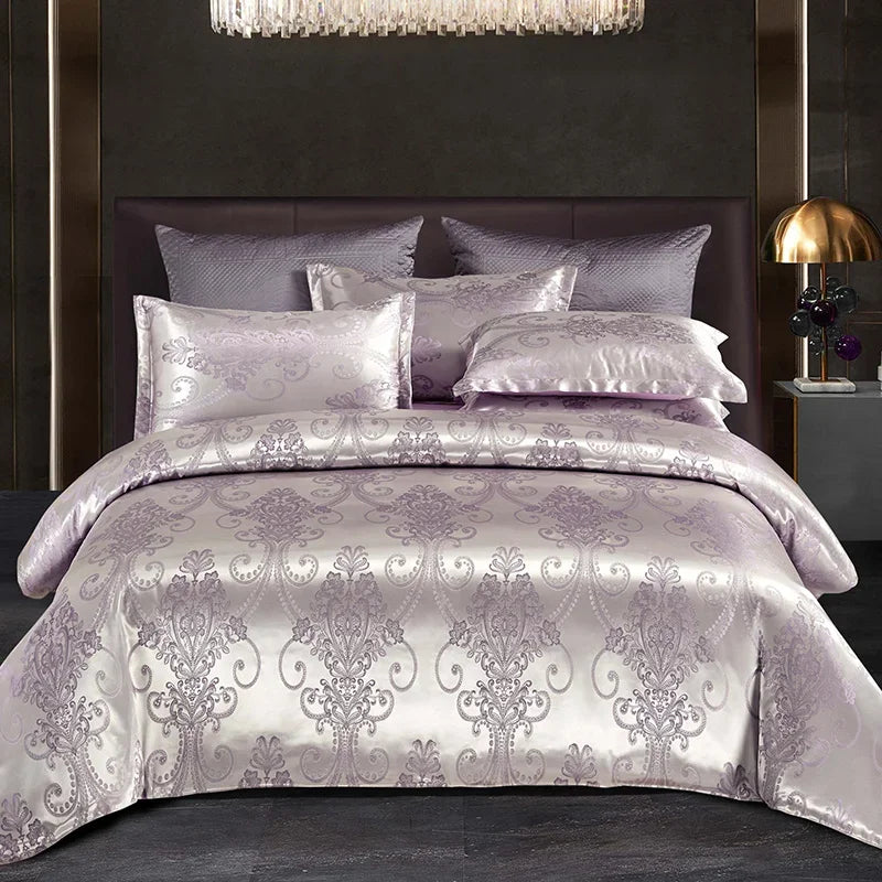3Pcs Duvet Cover and Pillow Case Set No Filling,European Light Luxury Type Skin-Friendly Soft Fabric,For Family Bedroom Bedding