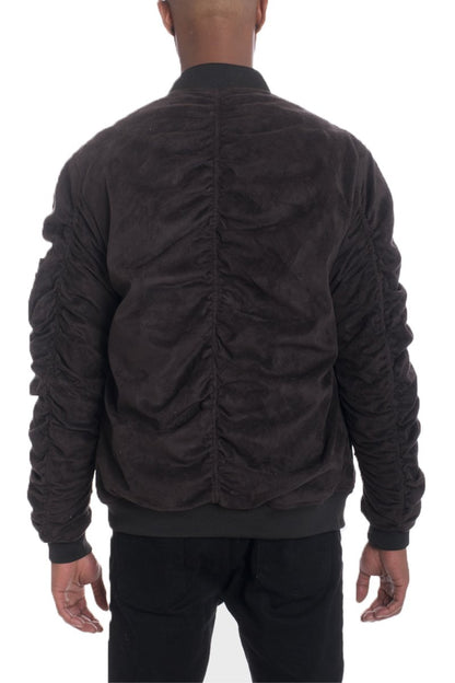 Faux Suede Bomber Men’s Jacket