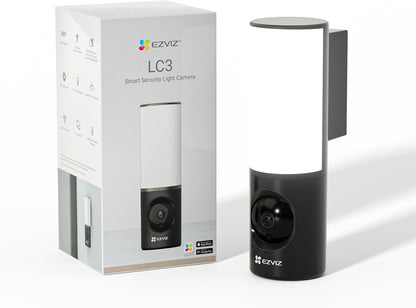 2.5K Floodlight Camera Hardwired, Outdoor Security Camera, No Monthly Fee, 32GB Built-In Storage, Human Detection, 700-Lumen Colour Night Vision, 2.4G Wi-Fi Home CCTV System, Alexa/Google (LC3)