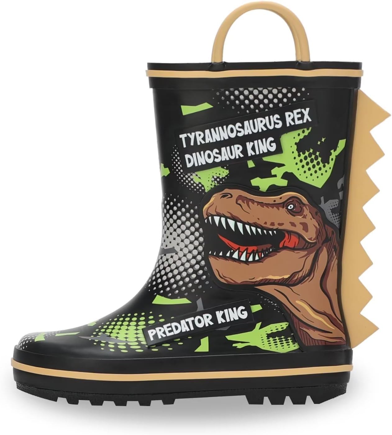 Kids Wellington Boots for Boys Girls Rubber Wellies Boots Unisex Children Waterproof Rain Boots with Pull on Handles