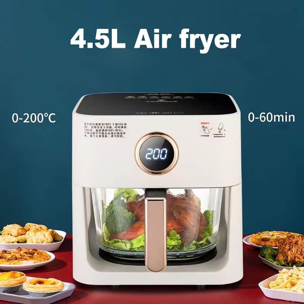 Air Fryer, Smart Digital 4L Electric Oven with Touch Screen 1200W - Rapid Air Circulation for Baking, Roasting, Grilling, Dehydrating