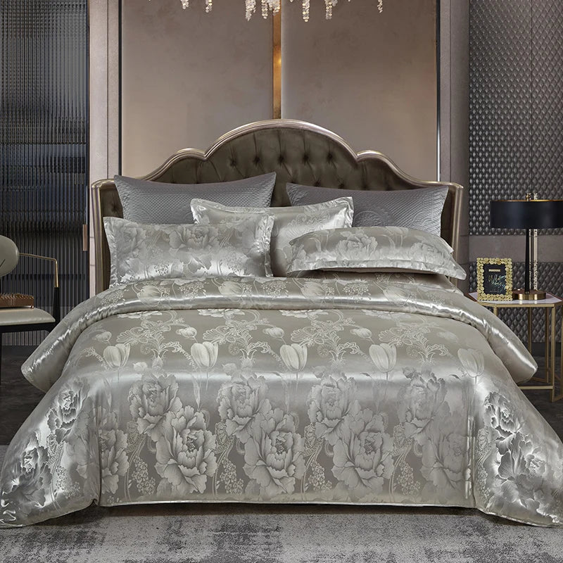 3Pcs Duvet Cover and Pillow Case Set No Filling,European Light Luxury Type Skin-Friendly Soft Fabric,For Family Bedroom Bedding