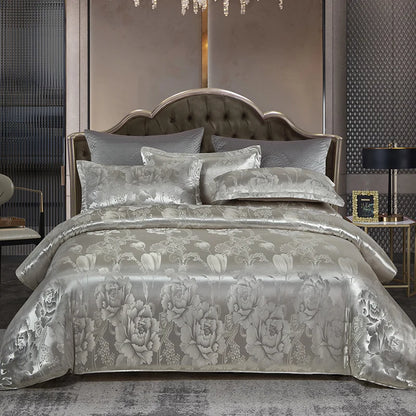 3Pcs Duvet Cover and Pillow Case Set No Filling,European Light Luxury Type Skin-Friendly Soft Fabric,For Family Bedroom Bedding