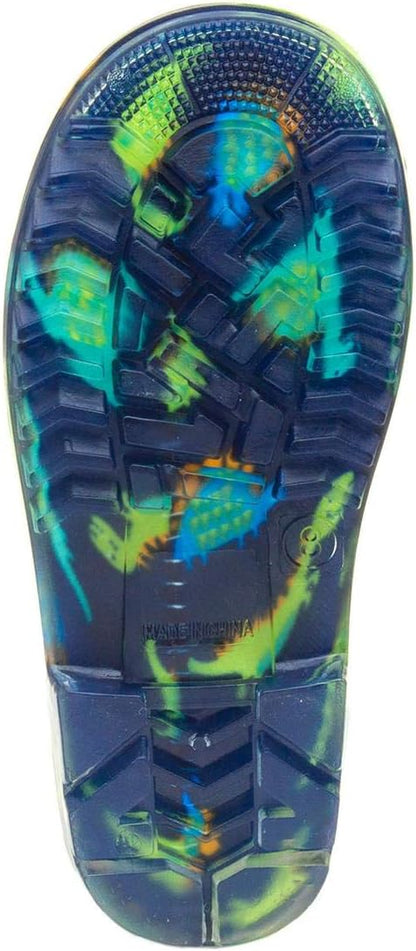 - Boys Navy & Green Dinosaur Welly