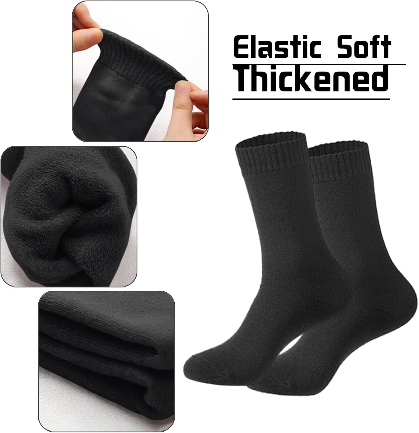 4 Packs Women Winter Hat Scarf Gloves Socks Set,Winter Beanie Cap Warm Thermal Bobble Hats Touchscreen Gloves Women'S Scarf Neck Warmer 4 in 1 Cold Weather Set