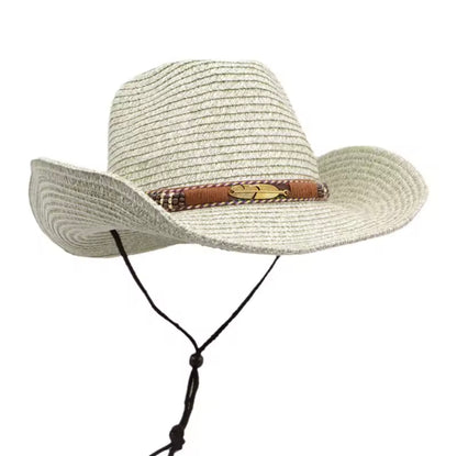 Summer Western Cowboy Top Hat Retro Style Sunshade Cowboy Straw Hat
