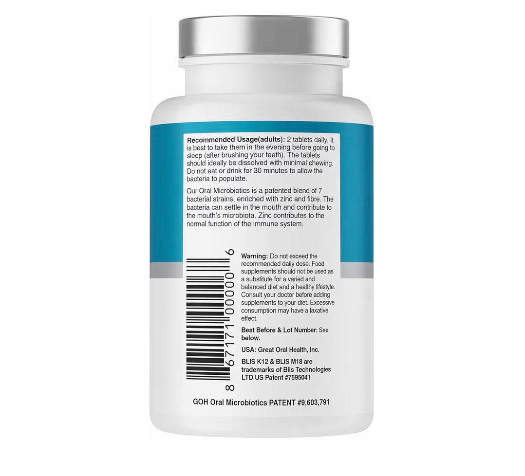 Oral Probiotics for Bad Breath Adults 7 Strain Dental Probiotic 60 Tablets