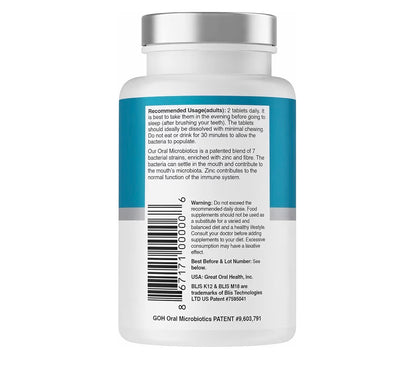 Oral Probiotics for Bad Breath Adults 7 Strain Dental Probiotic 60 Tablets