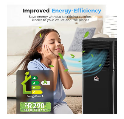 HOMCOM Portable Air Conditioner 7000 BTU, 4-in-1 Cooling, Fan, Dehumidifier & Sleep Mode, Mobile Air Conditioning Unit with Remote Control, 24H Timer, Window Mount Kit for Rooms up to 26㎡