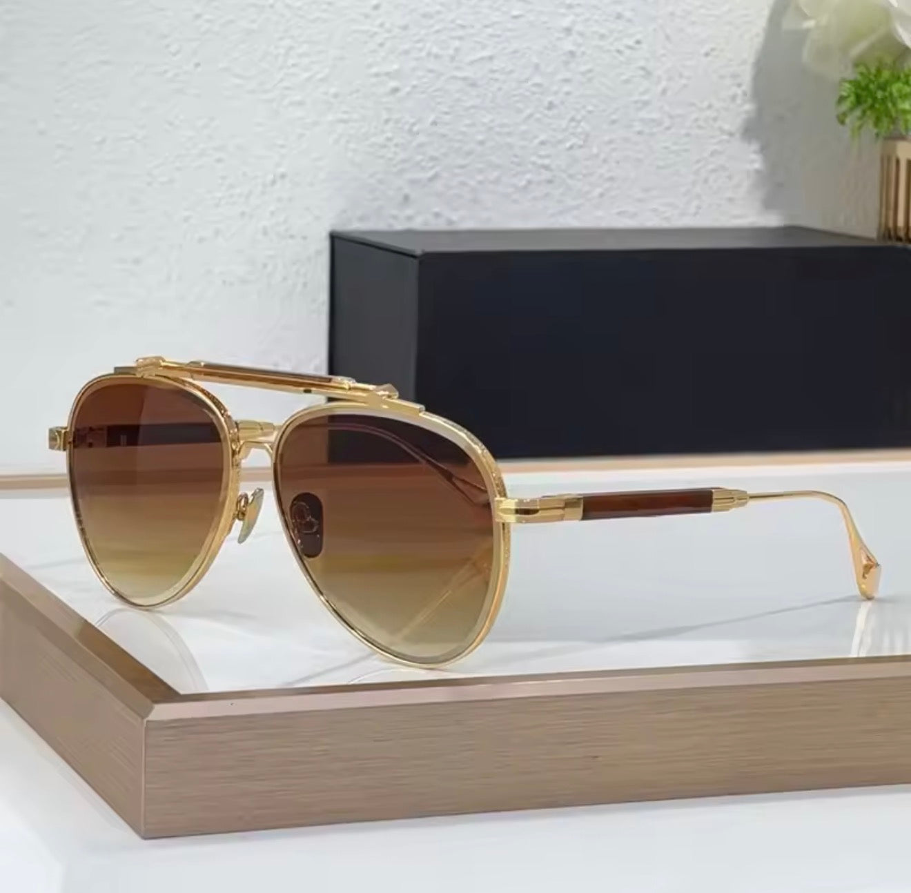Z127 Germany Big Oval Sunglasses Gradient Uv400 Handmade Alloy High Quality Men and Women High Quality Eyeglasses with Case