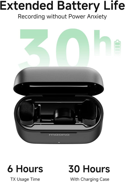 Wireless Microphone for Iphone 17/16/15 & Android, USB-C Wireless Mini Mic with Pro Sound, Noise Cancellation, AI Voice Changer, 30H Battery for Video Recording Vlog Tiktok Youtube,Wave T1 Mini