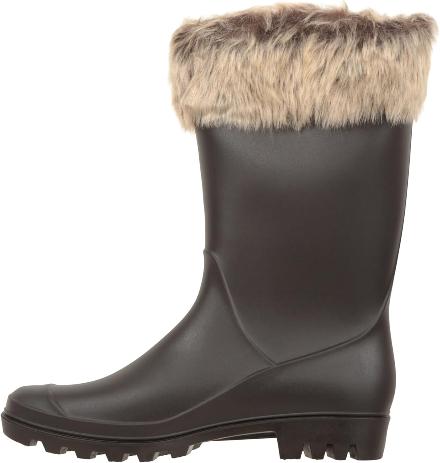 Faux Fur Womens Wellies - Fully Waterproof Ladies Wellington Rain Boots, Cotton Lining, Moulded Footbed - Best for Autumn Winter, Outdoors & Daily Use