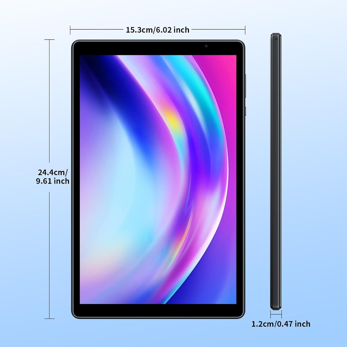 PRITOM  Inch Android 15 Tablet, 8GB RAM, 6000Mah, Expand to 1024GB, Penta-Core Processor, 10 Inch Tablet, Android Tablets HD IPS Screen, Camera, Wi-Fi, Bluetooth, Tablet Pc(Gray)