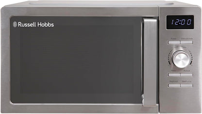 Russell Hobbs Stainless Steel Digital Microwave 20 Litre 800W Solo Digital with 5 Power Levels, Defrost Function & Easy Clean, 60 Minute Timer, 8 Auto-Cook Menus, RHMD828SS