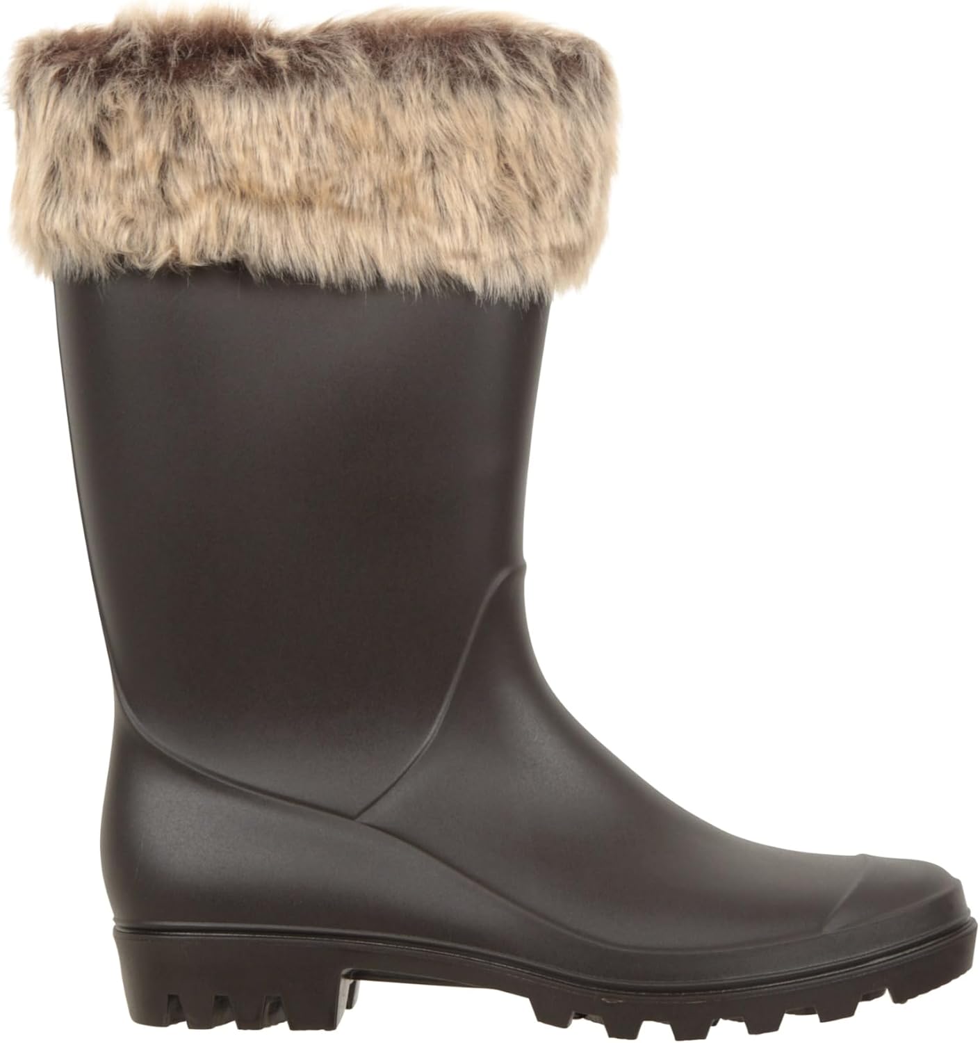 Faux Fur Womens Wellies - Fully Waterproof Ladies Wellington Rain Boots, Cotton Lining, Moulded Footbed - Best for Autumn Winter, Outdoors & Daily Use