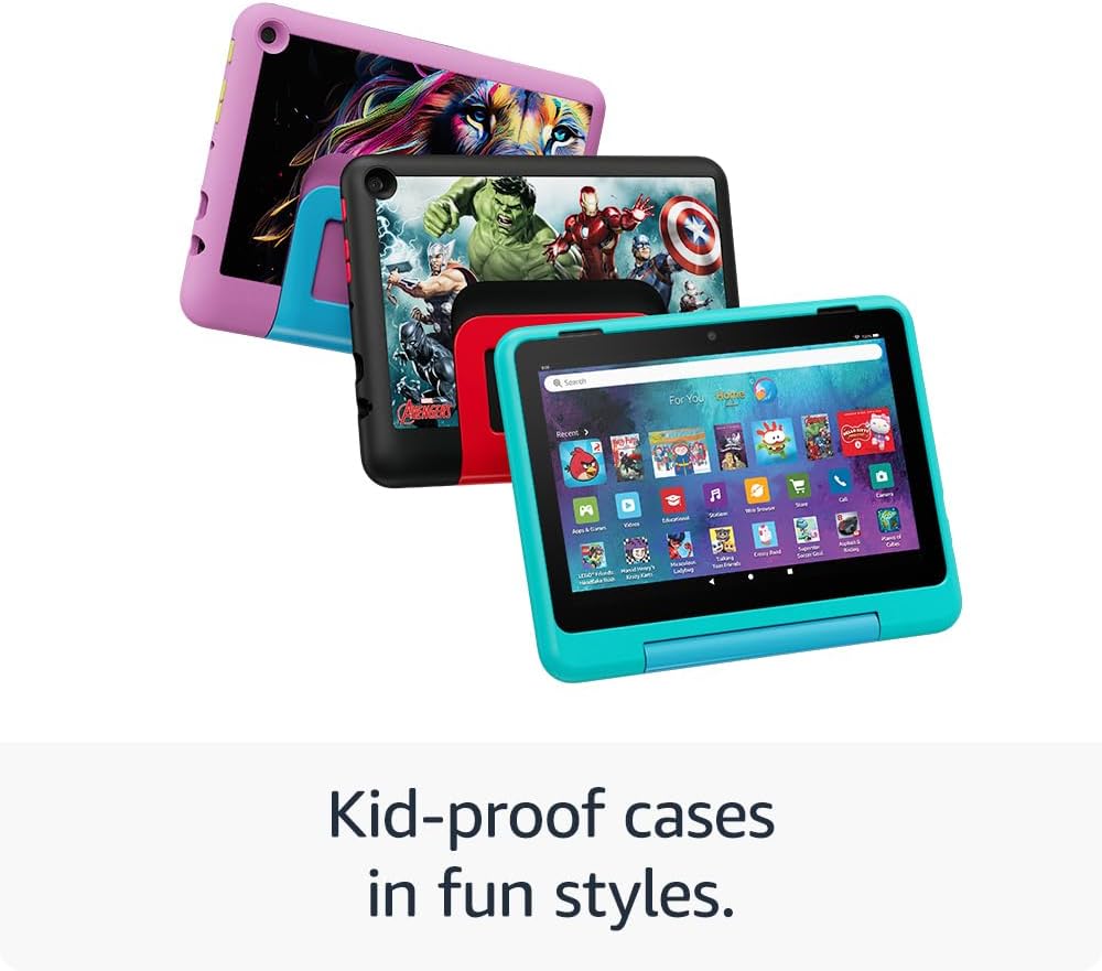 Fire HD 8 Kids Pro Tablet (Newest Gen), Ages 6–12 | 3 GB Memory, Includes Ads-Free Books, Games and Videos That Children Love, 8" HD Screen, Parental Controls, 13-Hr Battery, 32 GB