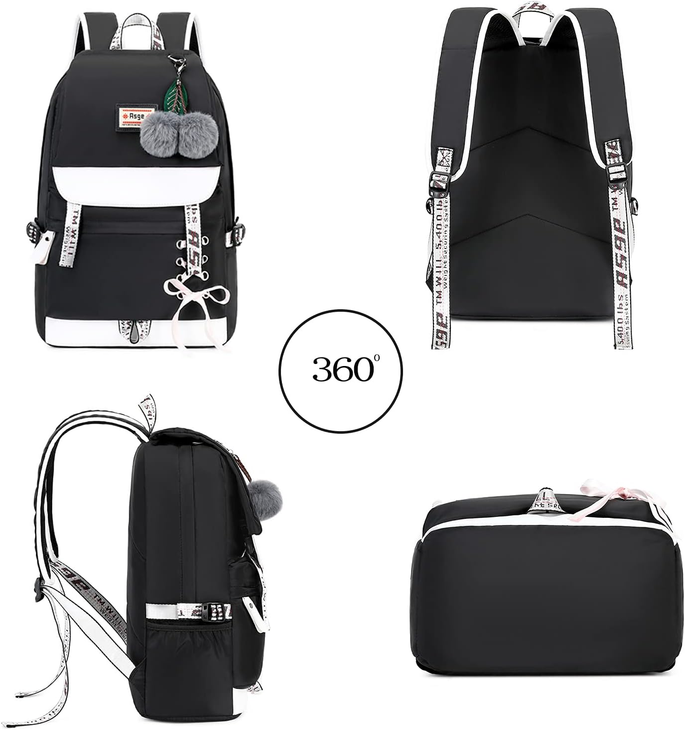 Girls Backpack School Bags for Girls Nylon Waterproof College Rucksack Fashion Casual Daypack Women Bookbag Boys Schoolbag Teenagers Durable Unisex Student Backpacks