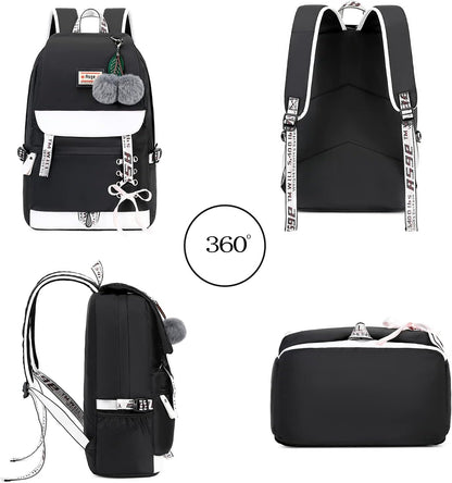 Girls Backpack School Bags for Girls Nylon Waterproof College Rucksack Fashion Casual Daypack Women Bookbag Boys Schoolbag Teenagers Durable Unisex Student Backpacks