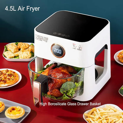 Air Fryer, Smart Digital 4L Electric Oven with Touch Screen 1200W - Rapid Air Circulation for Baking, Roasting, Grilling, Dehydrating