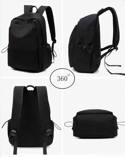 Black Girls Backpack Cute School Bags for Teen Girls Boys, Back Packs Women Casual Daypack 14" Laptop Backpacks with Card Holder(Black)