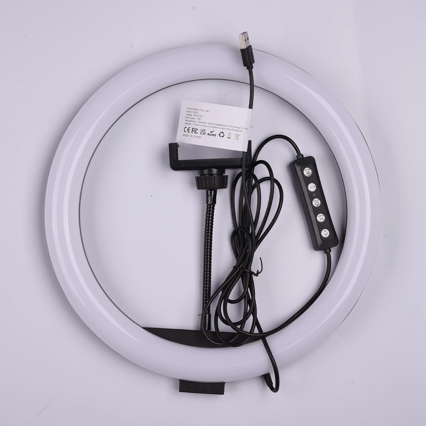 11.5'' Ring Light with Tripod Stand & Phone Holder Tall,  LED Professional Selfie Circle Ringlight with Remote for Makeup Youtube, Floor/Desk USB Halo Lamp with 40 RGB Modes 13 Brightness