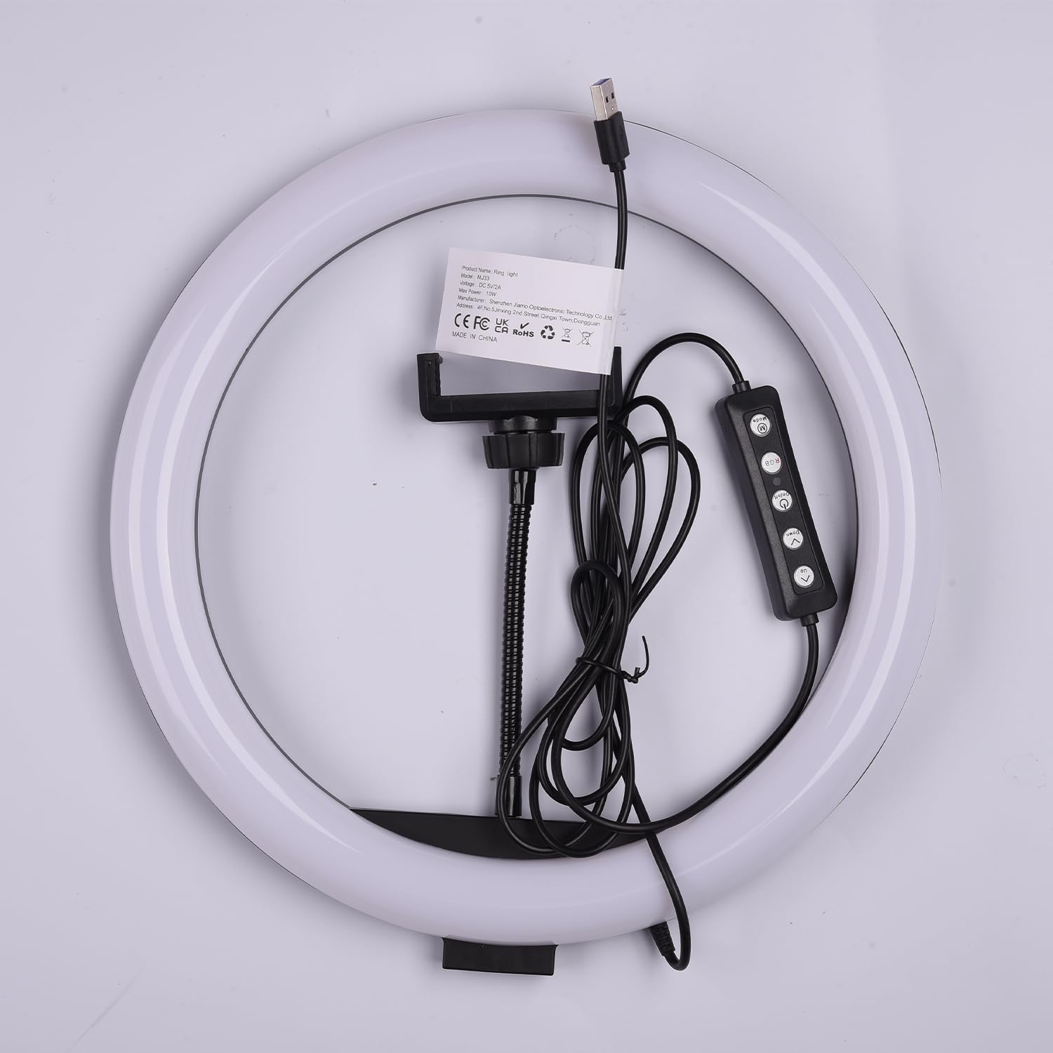 11.5'' Ring Light with Tripod Stand & Phone Holder Tall,  LED Professional Selfie Circle Ringlight with Remote for Makeup Youtube, Floor/Desk USB Halo Lamp with 40 RGB Modes 13 Brightness