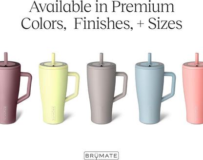 BrüMate 1.2L Tumbler with Straw and Lid | 100% Leakproof | Cold for 24 Hours | 40Oz Metal Water Bottle with Handle | Insulated Cup | Stainless Steel Travel Gym Mug (Lavender)