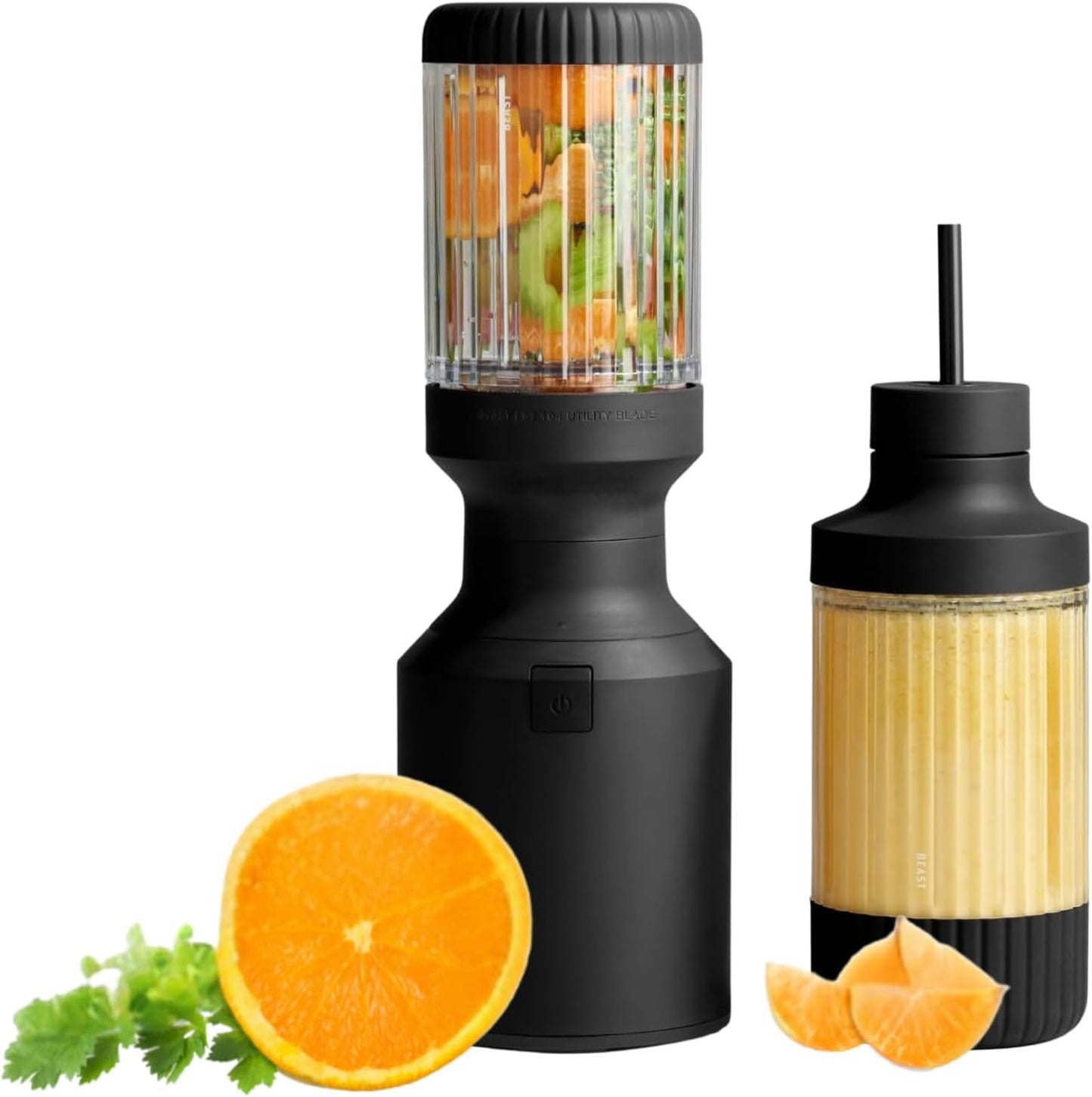 Mighty 650| Premium Compact Personal Blender | Smoothies, Shakes, Dressings, Sauces | Includes Extra Vessels, Lids and Straws | 650W (Black)
