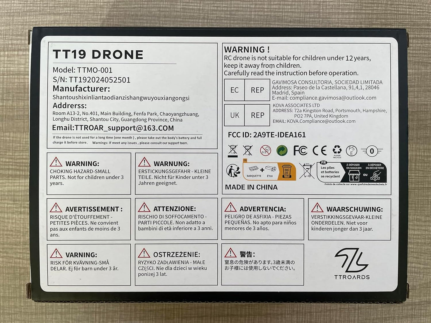 TT19 Drone with Camera for Beginners Obstacle Avoidance RC Drones for Adults Brushless Motor Foldable Mini Quadcopter 3D Flips Altitude Hold with Propeller Guards
