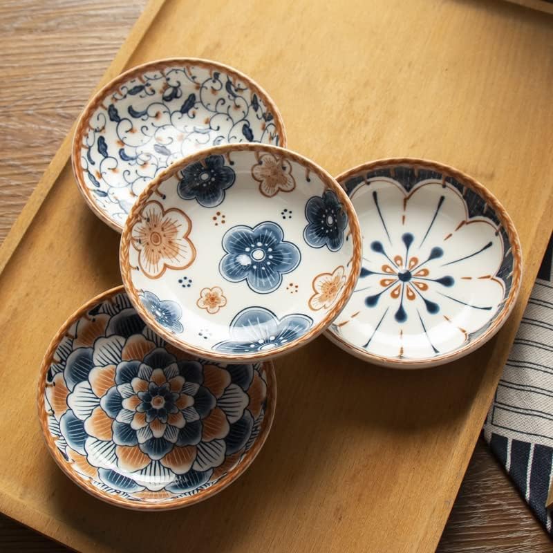 Porcelain Tapas Dishes,Snack Bowls for Tapas,Tapas Bowl Set,Ceramic Dipping Bowls,6Pcs Ø 10 Cm Small Spice Bowl,Dishes Sauce Dishes for Sushi,Sauce,Snack and Soy