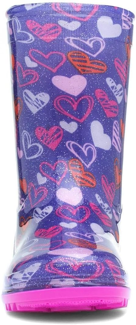 - Sunny Girls Purple Love Hearts Welly