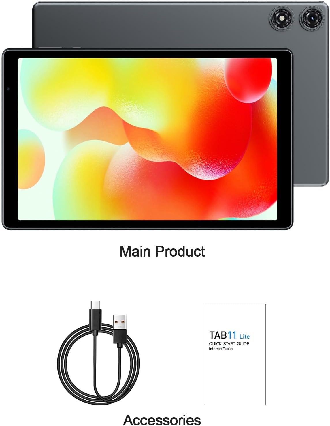 PRITOM  Inch Android 15 Tablet, 8GB RAM, 6000Mah, Expand to 1024GB, Penta-Core Processor, 10 Inch Tablet, Android Tablets HD IPS Screen, Camera, Wi-Fi, Bluetooth, Tablet Pc(Gray)