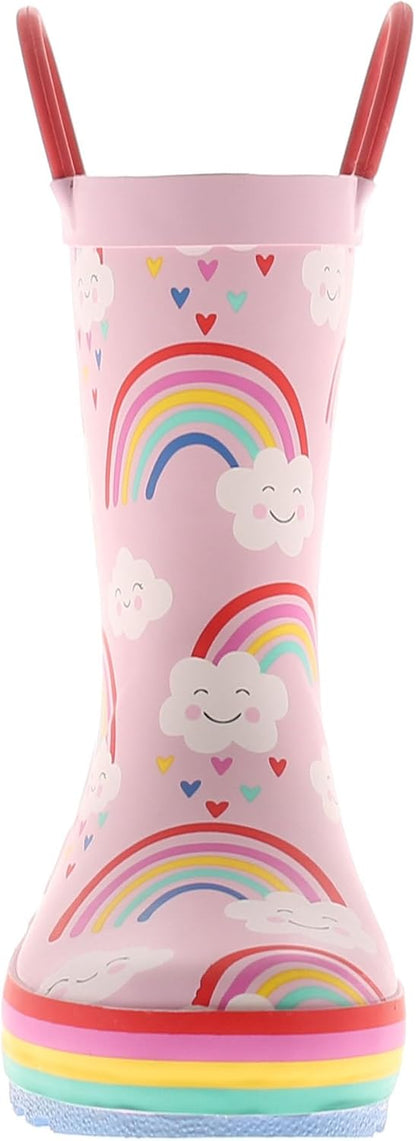 Wynsors Fun 3D Kids Wellies - Waterproof, Warm & Comfortable Rubber Boots with Handles, Removable Insock & Non-Slip Tread for Toddler & Junior Boys Girls