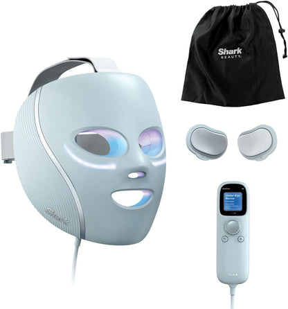 Cryoglow LED Face Mask with Under-Eye Cooling, Anti-Ageing & Blemish Repair, Red & Blue LED, Infrared Light Therapy, USB-C, Remote Control, Storage Bag, Adjustable Straps