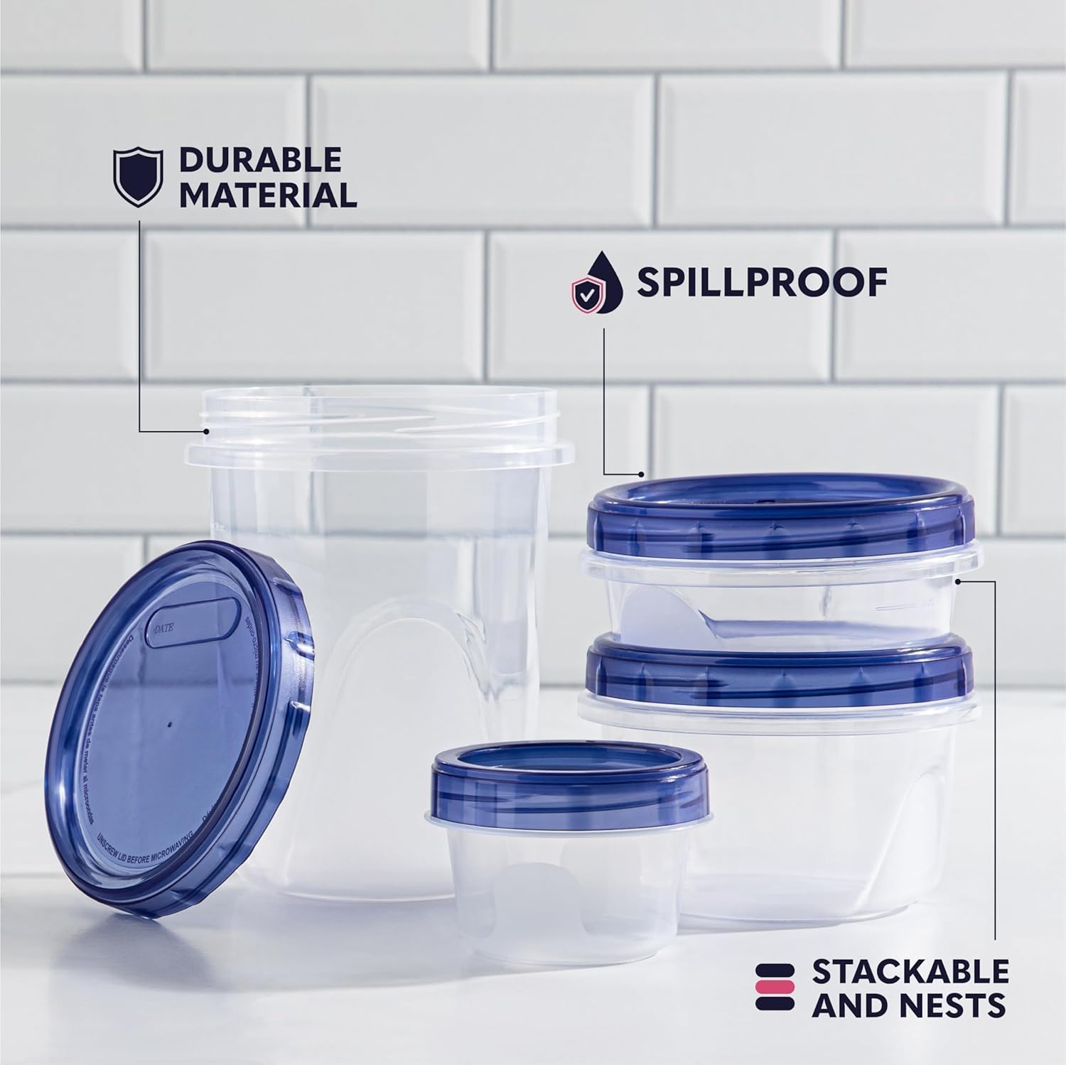 XpressPak Soup Containers - Freezing, Microwave Safe (946 Ml) - [6 Pack] - Deli with Twist Top Lids, Food Storage Freezer - Airtight - Dishwasher Safe Bpa-Free