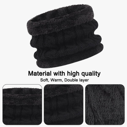 Kids Winter Warm Beanie Hat Scarf Gloves Set,Thermal Knit Crochet Thick Fluffy Toddler Cap Pom Bobble Hat Neck Warmer Gloves Set for Girls Boys Children Aged 2-6